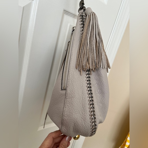 Rebecca Minkoff Hobo in Stone Putty Beige Leather with Tassel - Picture 9 of 13